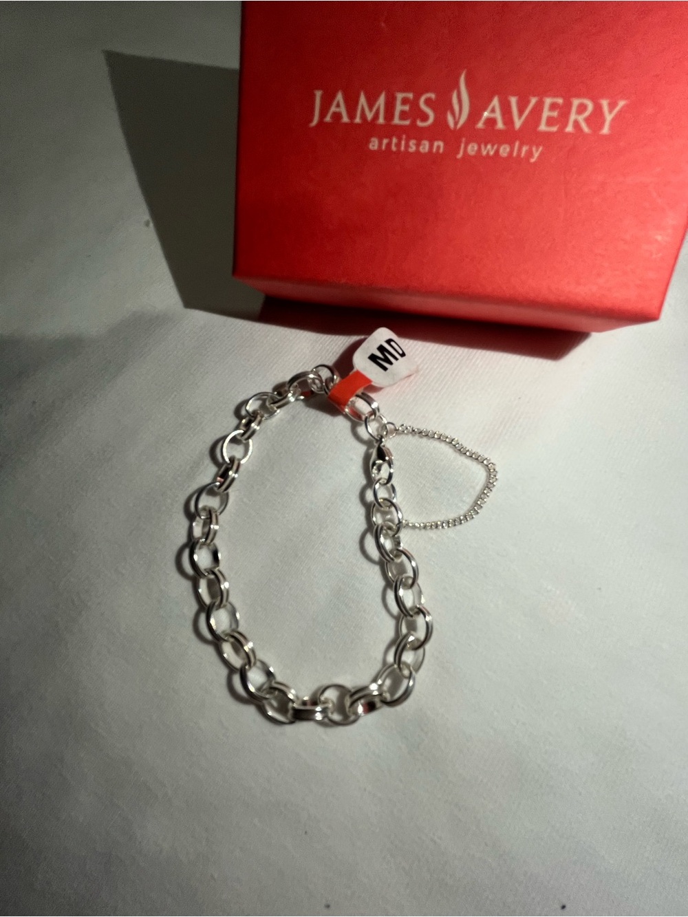 James Avery Sterling Silver Oval Link Bracelet with Safety Chain - Silver